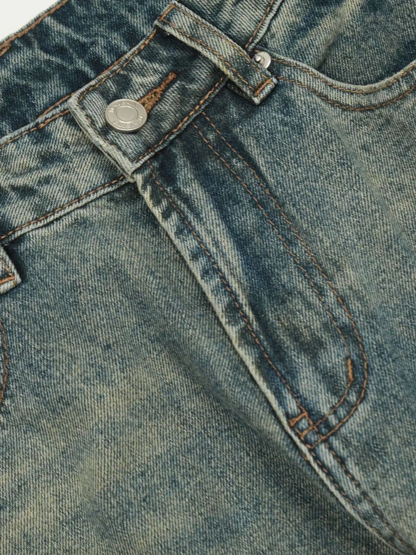 Men's Distressed High-Waist Straight Leg Jeans - Velora