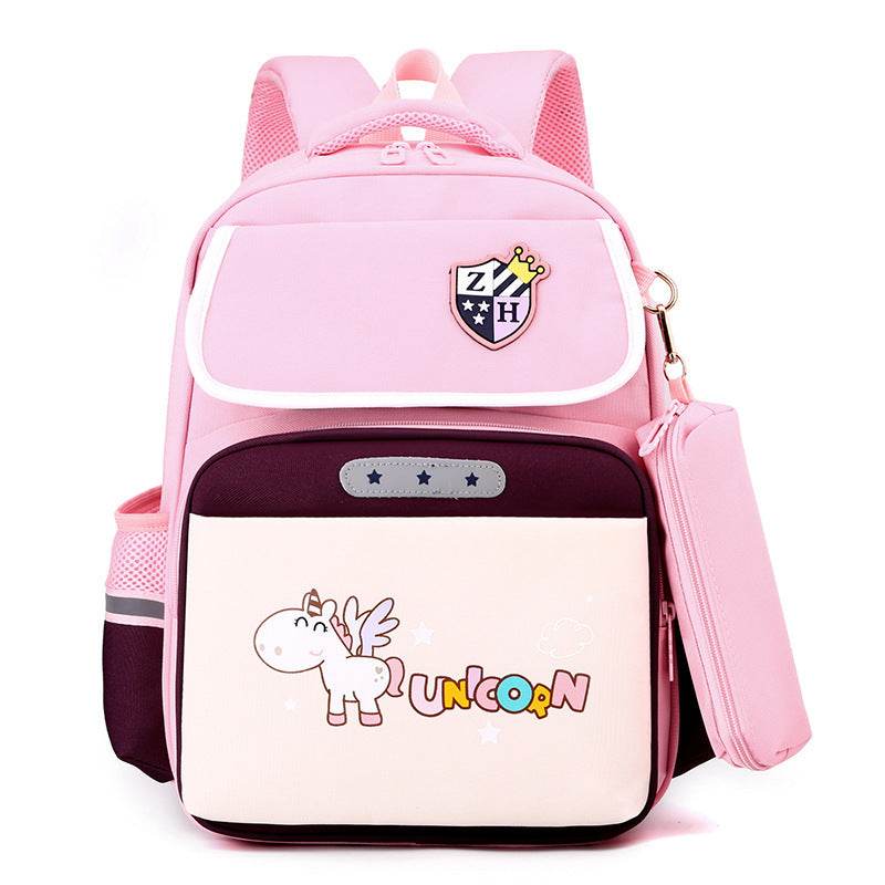 Primary School Large Capacity Spine Supportive Canvas Backpack for school - Velora