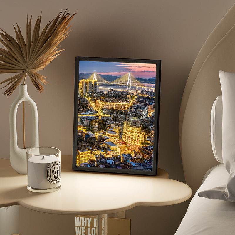 Voice-controlled Modern Minimalist New Night Light Desktop Decoration Hallway Bedroom Lighting Painting - Velora