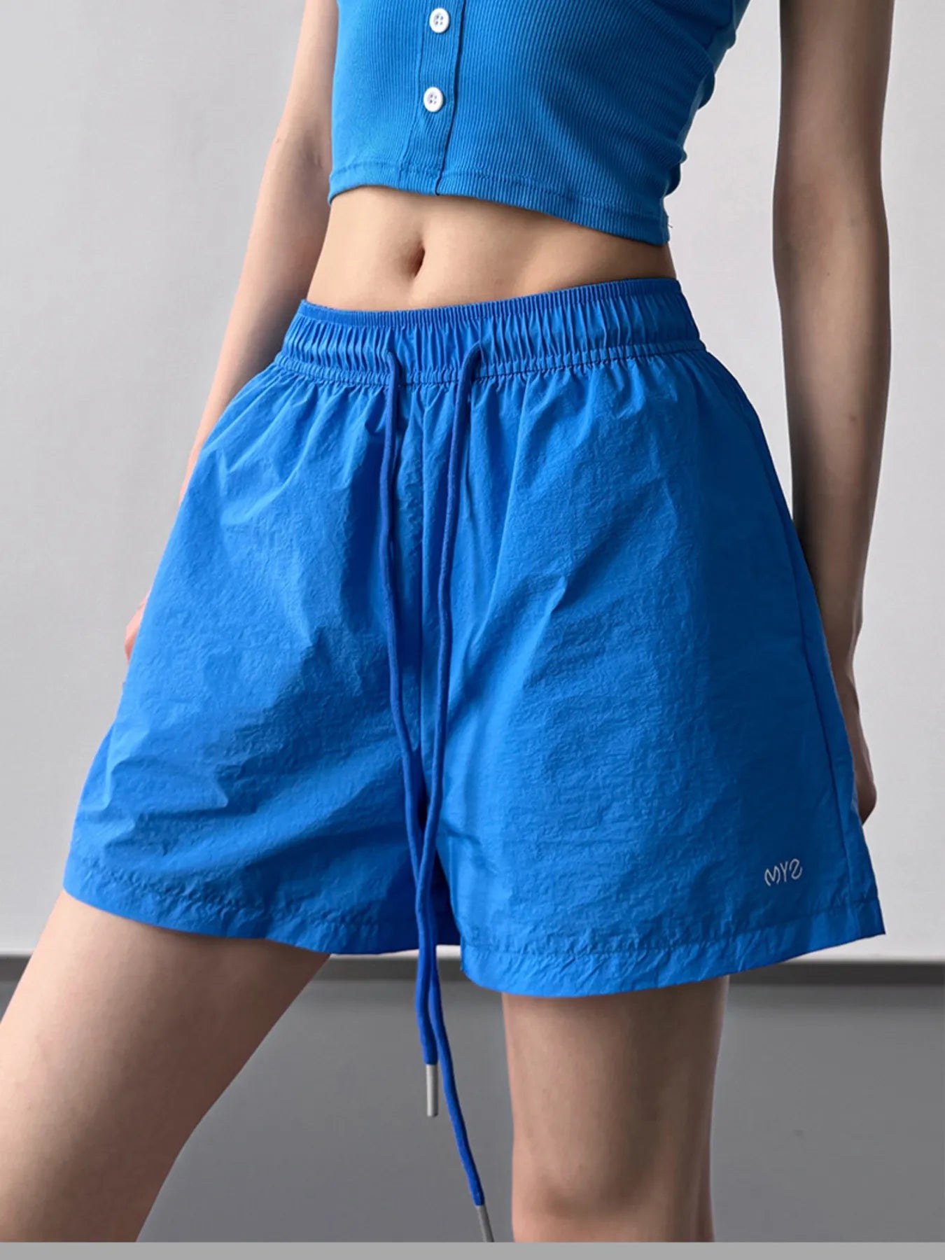 High Waisted Drawstring Shorts - Velora