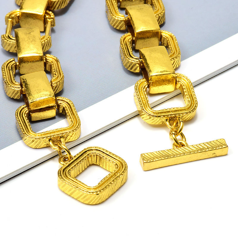 Gold Metal Buckle Bracelet For Women