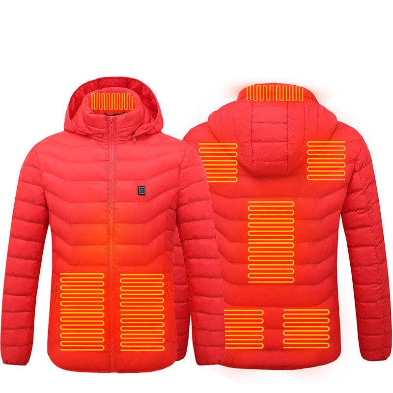 Men Heated Puffer Jacket Electric Heating Coat Insulated Hood Windbreaker 9Heat Zones - Velora