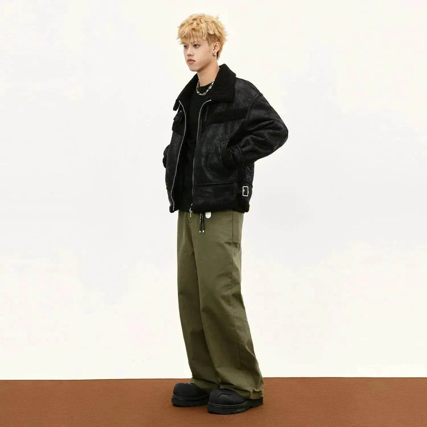 All-in-one Buckled Cotton Coat Jacket Men - Velora