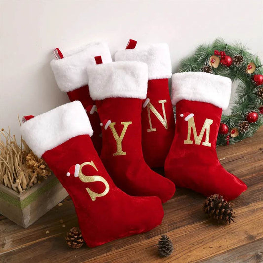 Christmas Letter Christmas Stockings Decorative Pendant - Velora
