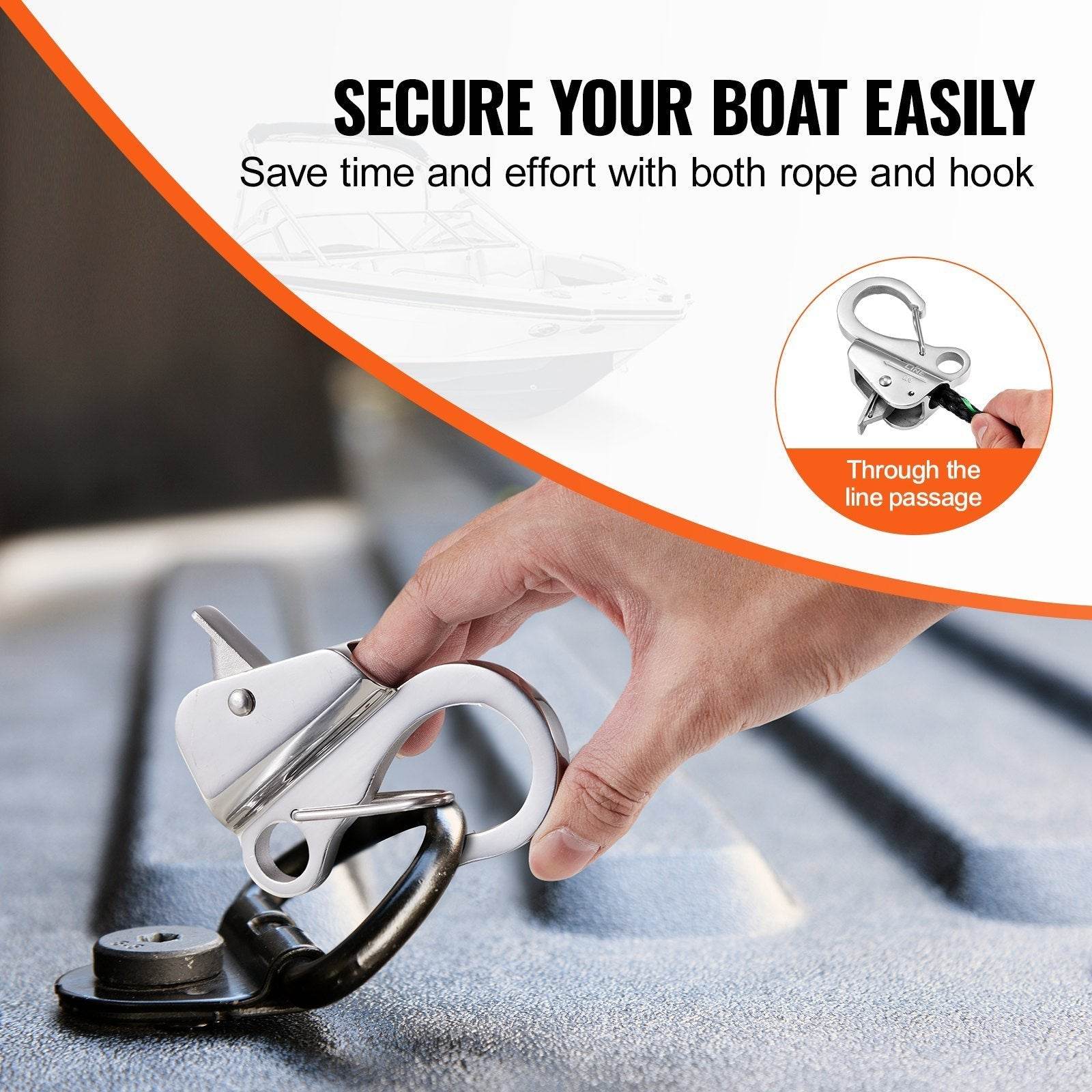 Boat Anchor Hook, 304 Stainless Steel Slide Anchor, Knotless Anchor System With Quick Release, Boat Anchor Hook Clips For - Velora