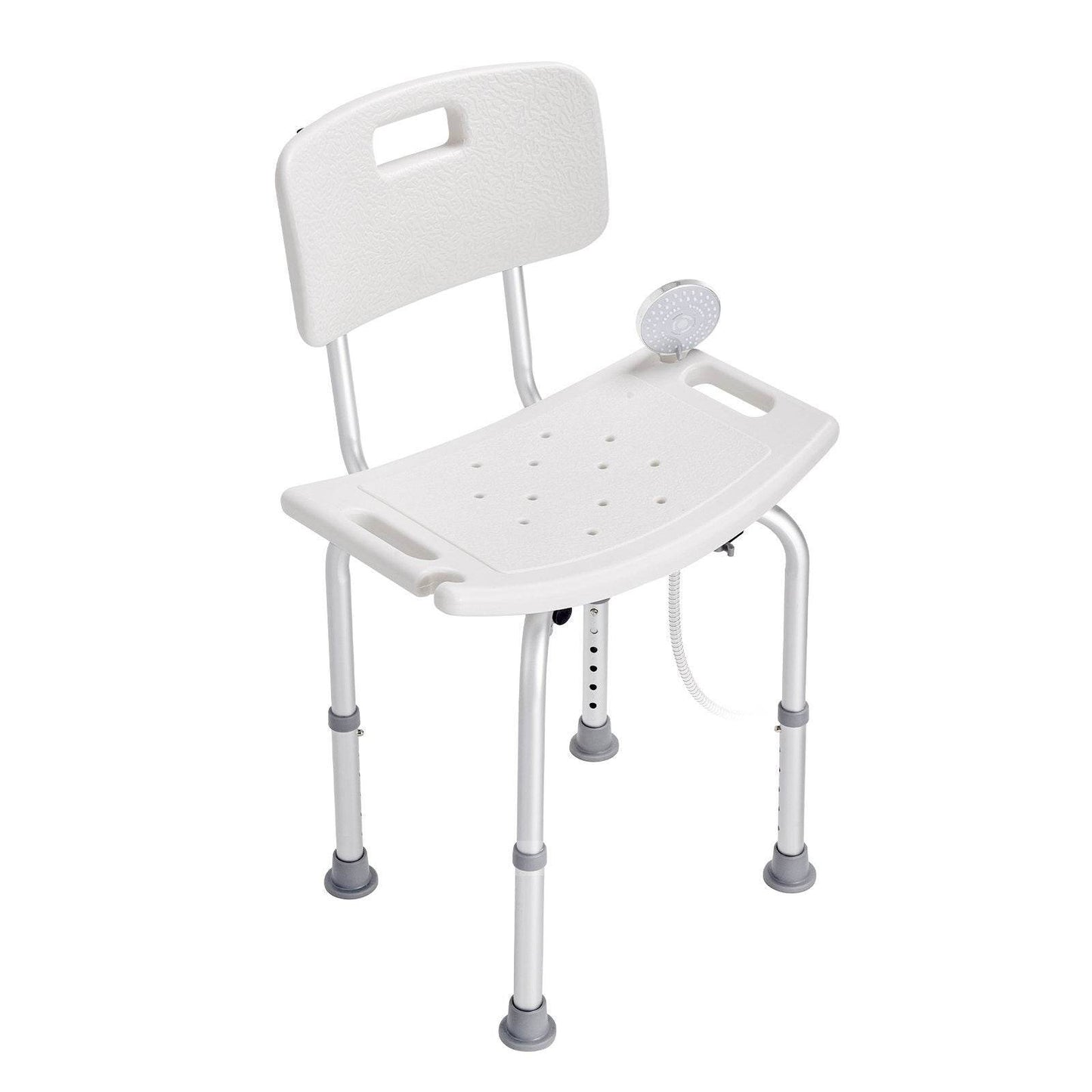 Shower Chair, Shower Seat With Back, Adjustable Height Shower Stool, Shower Chair For Inside Shower Bathtub, Non-slip Bathroom Bench Bath Chair For Elderly Disabled Handicap, 350 Lbs Capacity - Velora