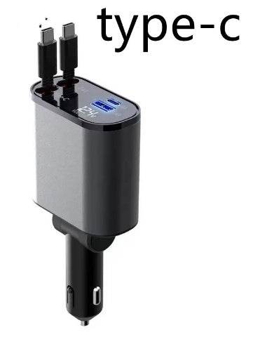 Metal Car Charger 100W Super Fast Charging Car Cigarette Lighter USB And TYPE-C Adapter - Velora