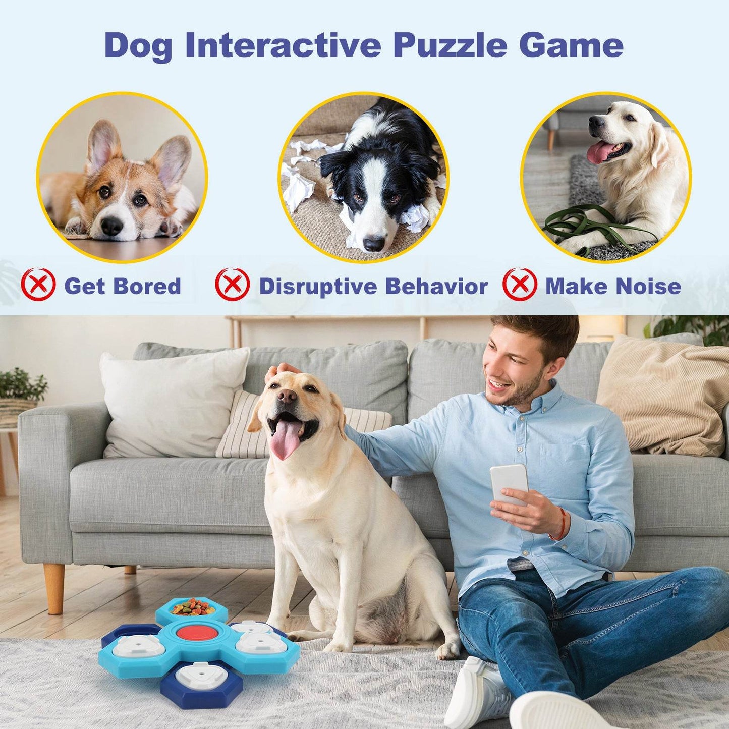 4 Layers Slow Feeder Dog bowl Puzzle feeder toy - Velora