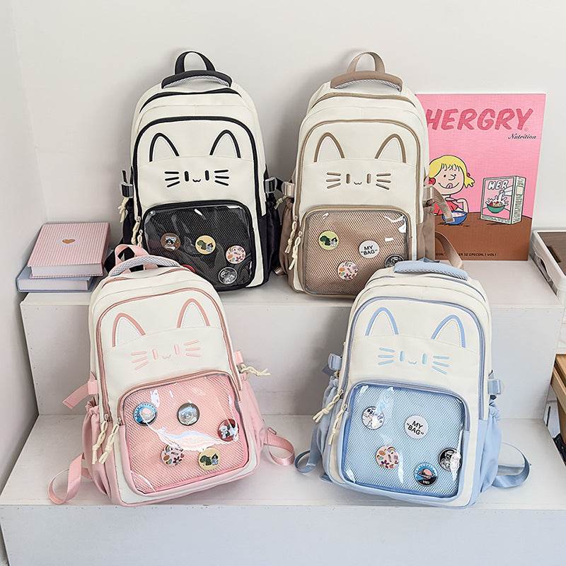 Cartoon Campus Backpack for Girls – Japanese Style - Velora