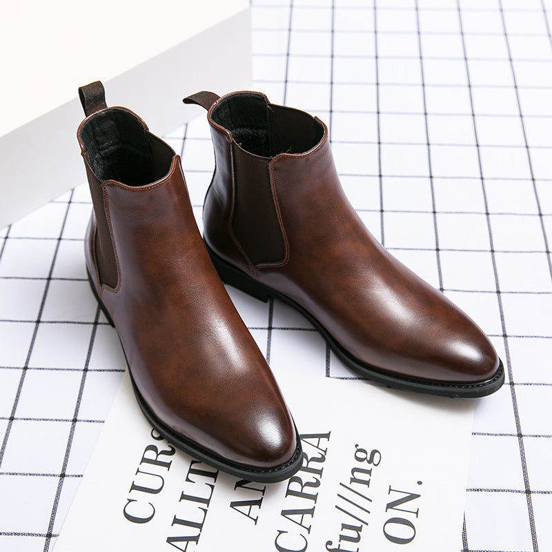 Autumn And Winter Fleece-lined Men's Plus Size Fashion Short Boots Velora
