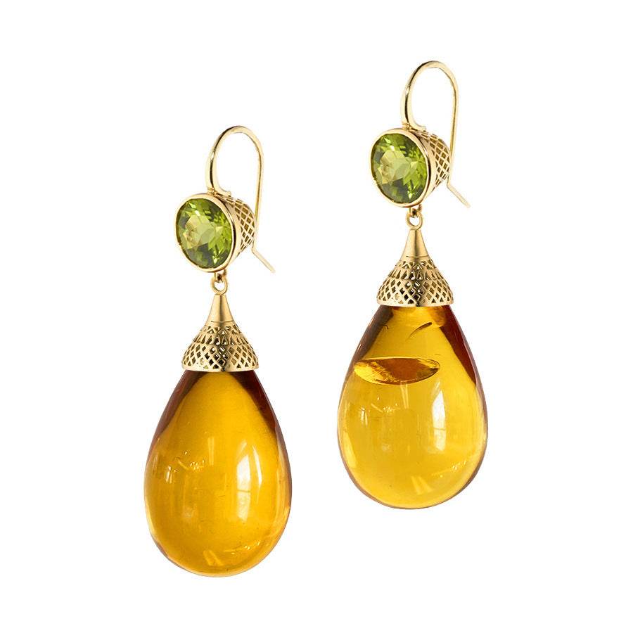 Elegant Drop-shaped Elegant Gold-plated Earrings - Velora