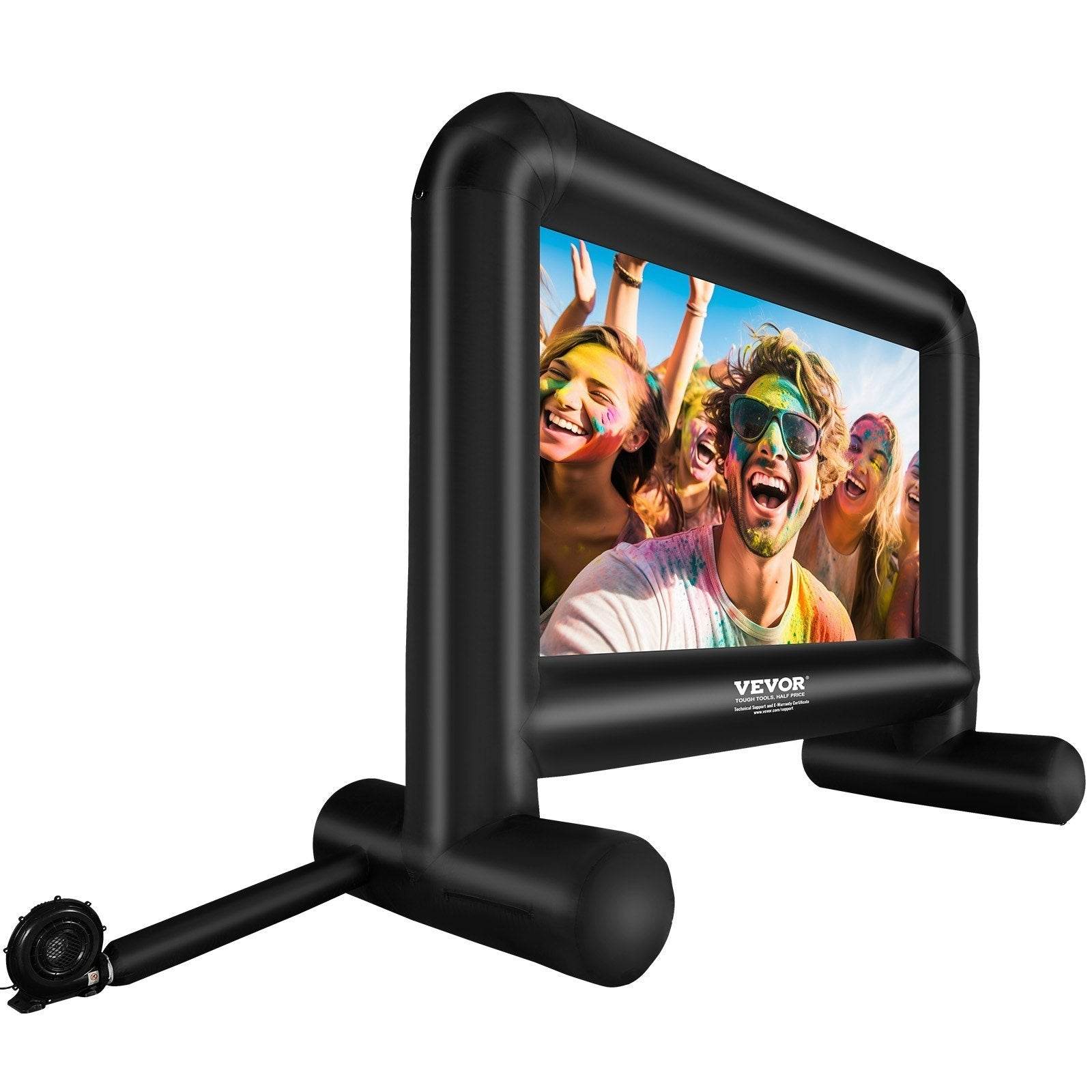 Inflatable Movie Screen, 16 FT Inflatable Projector Screen For Outside With Blower And Carrying Bag, Front Rear Projection, Oxford Fabric Blow Up Screen For Outdoor Parties Backyard Movie Nig - Velora