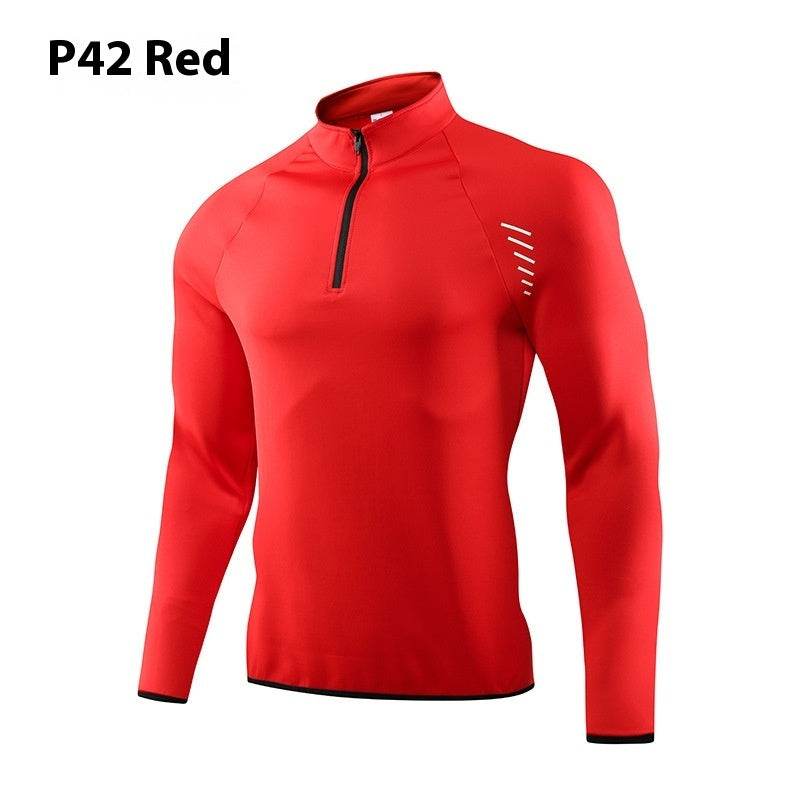 Half Zipper Long Sleeve Workout Top Outdoor Running Quick-drying Gym Shirt - Velora