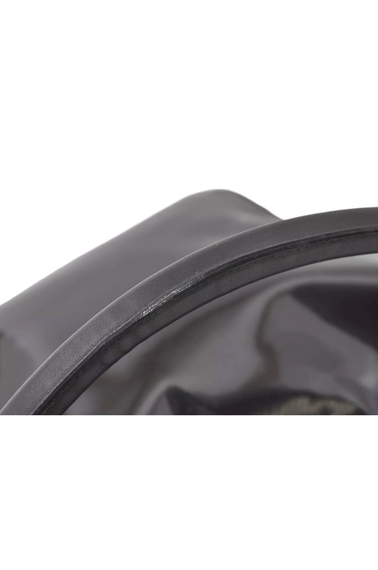 GUCCI Shoulder Hand Bag Purse Enamel Leather 0013766 Black 7891K - Velora