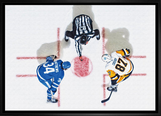Sidney Crosby & Auston Matthews Framed 20x29 Overhead Canvas - Velora