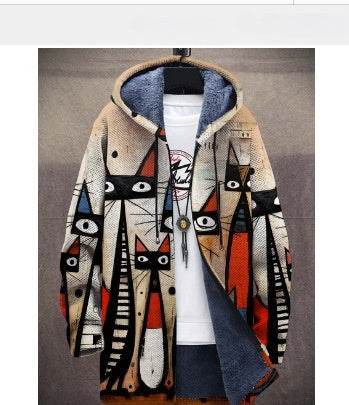 Men's Zipper Hooded Cardigan Cotton-padded Jacket - Velora