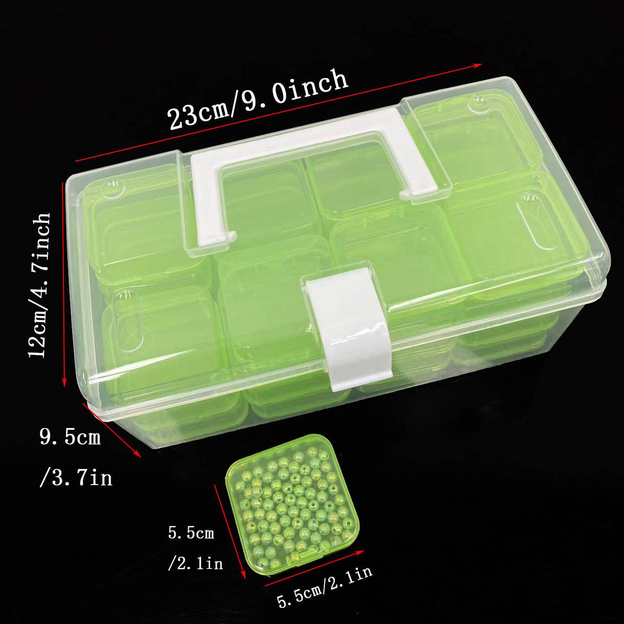 32-grid Transparent Plastic Storage Box Large Capacity Portable - Velora