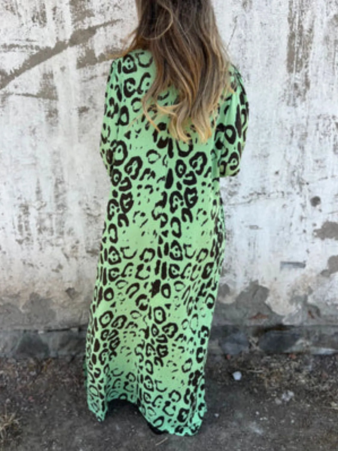 Full Size Printed V-Neck Dress with Pockets Plus Size - Velora