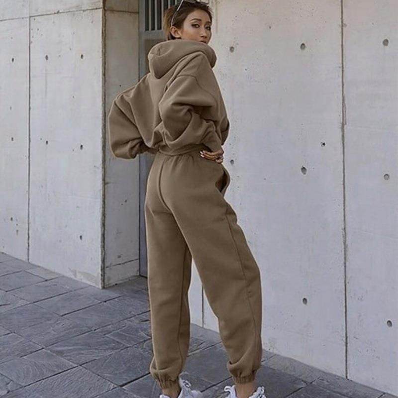 New Style Autumn And Winter Women's New Casual Hoodie Coat Sports Suit - Velora