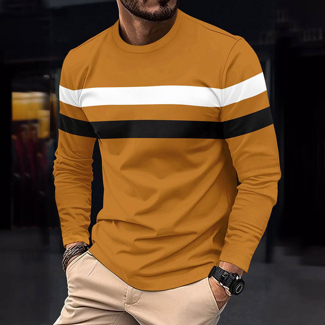 Men's Casual Round Neck Long Sleeve T-shirt Top - Velora