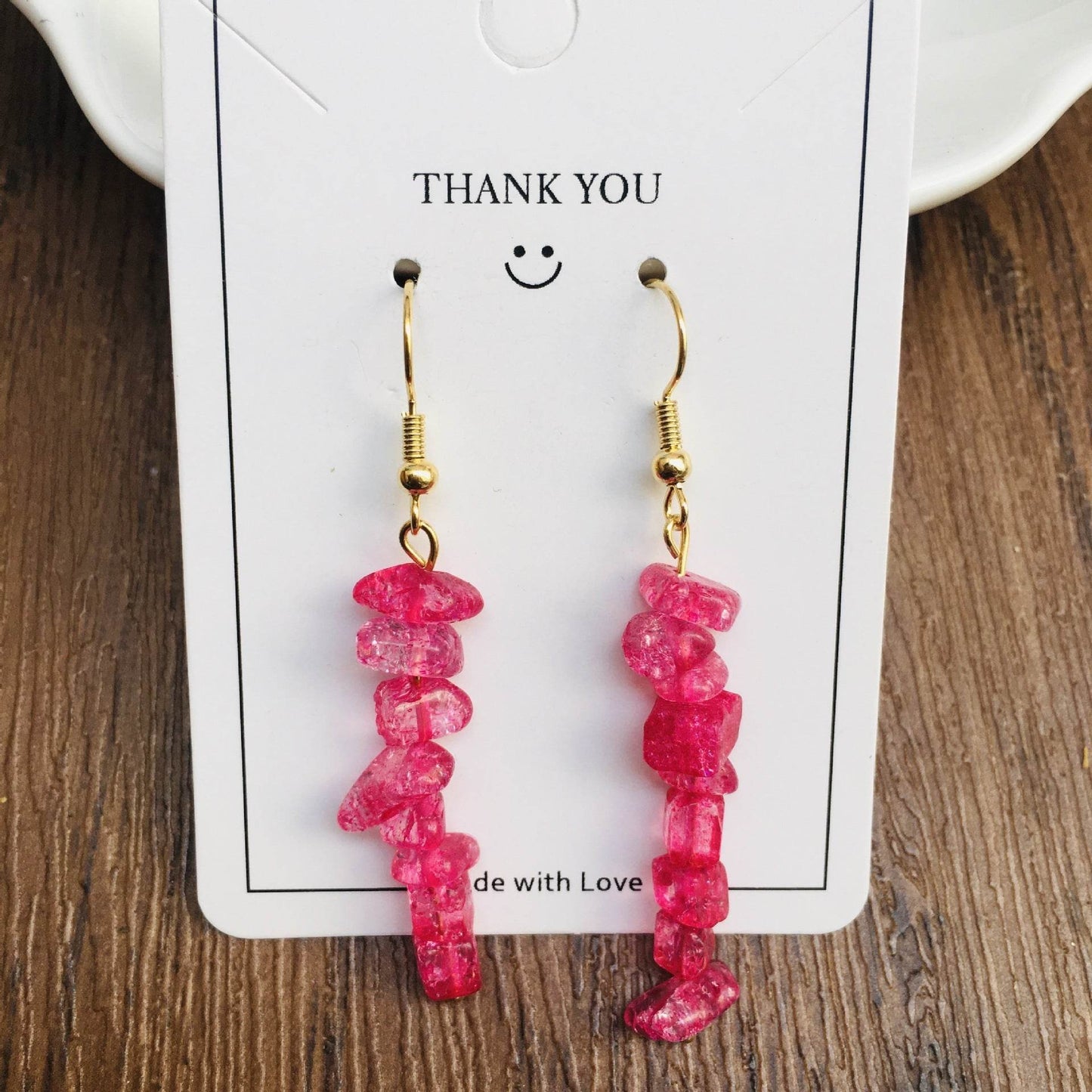 Handmade DIY Natural Crystal Stone Beaded Earrings - Velora