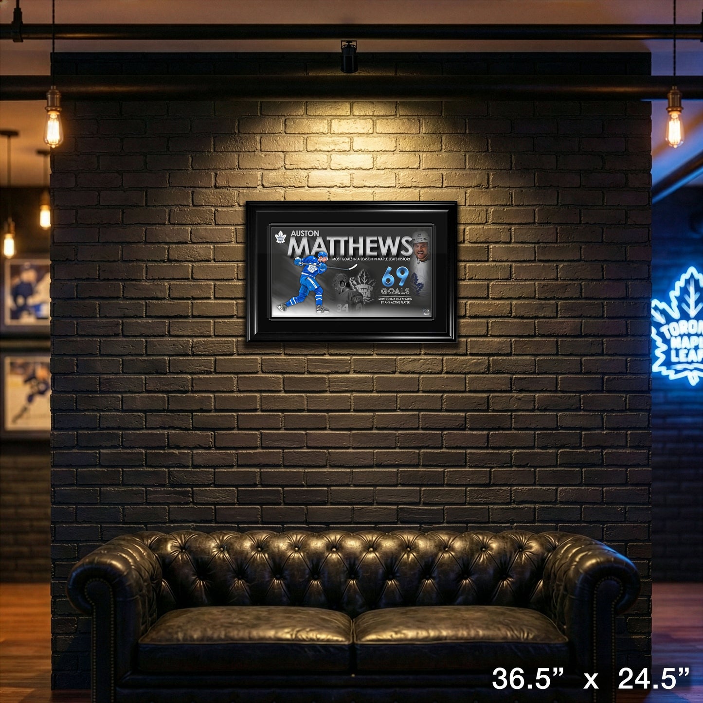 Auston Matthews 69 Goal Collage Framed Toronto Maple Leafs