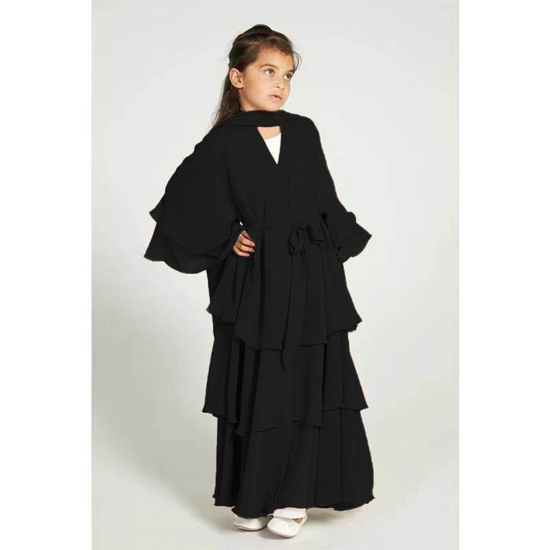 Elegant Three-layer Chiffon Children's Clothing Elegant Dress - Velora