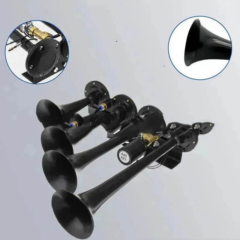 Four-pipe Modified Air-controlled Truck Train Horn Loud Air Pressured Horn - Velora