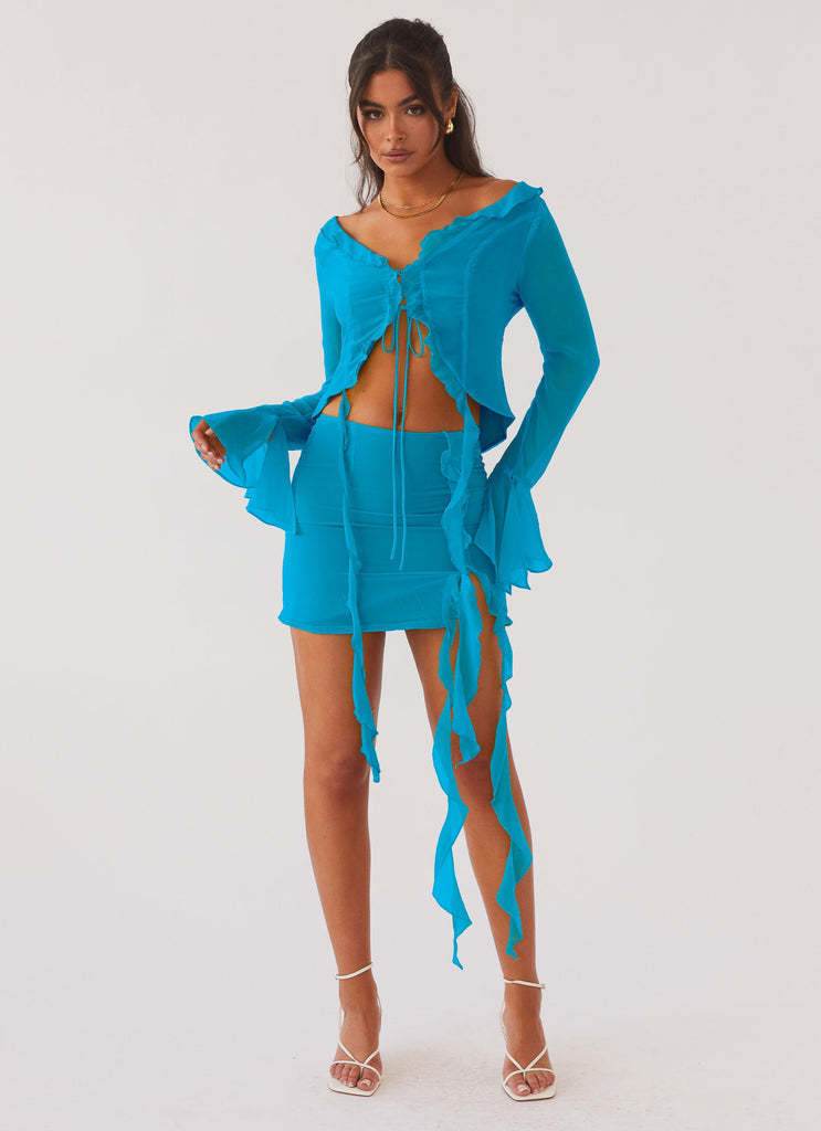 New Sexy Tassel Lace Long-sleeved Hip Skirt Suit - Velora