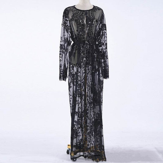 Luxury sequined Muslim robe - Velora