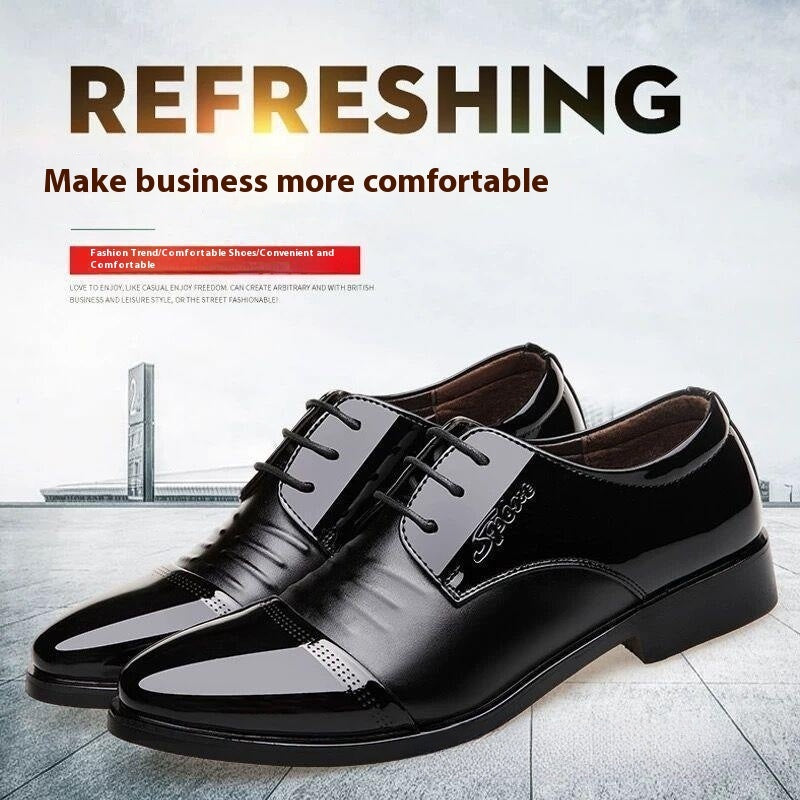 Men's Autumn Height Increasing Casual Black Groom Wedding Shoes - Velora