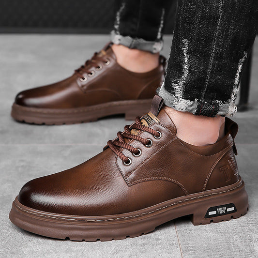 Retro Outdoor Men's Shoes Big Toe Casual Leather Shoes - Velora