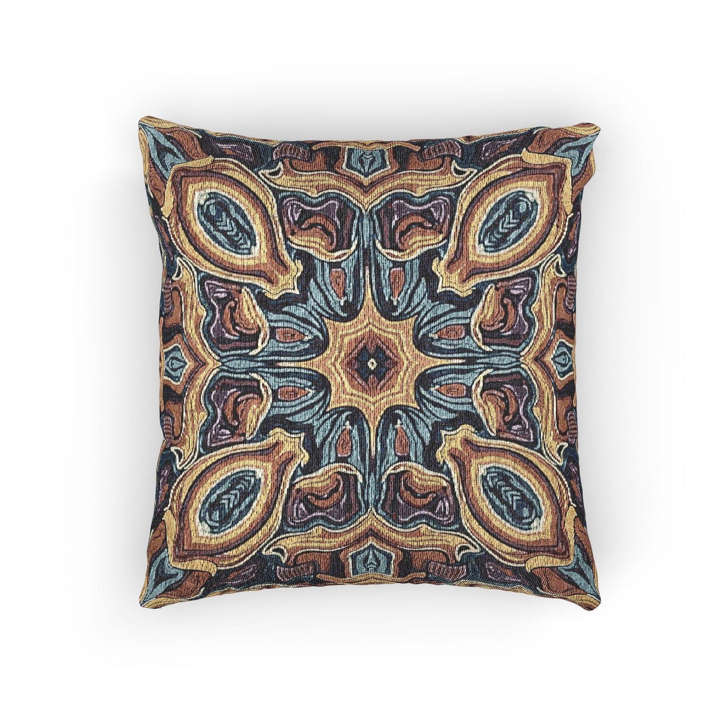 Bohemian Woven Pillow – Mosaic Medallion Decorative Throw Pillow