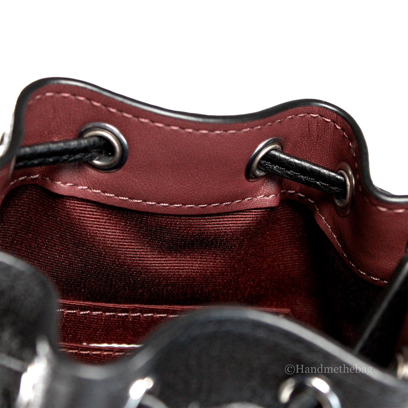 Coach Dempsey Mini Black Jacquard Canvas Patch Crossbody Bucket