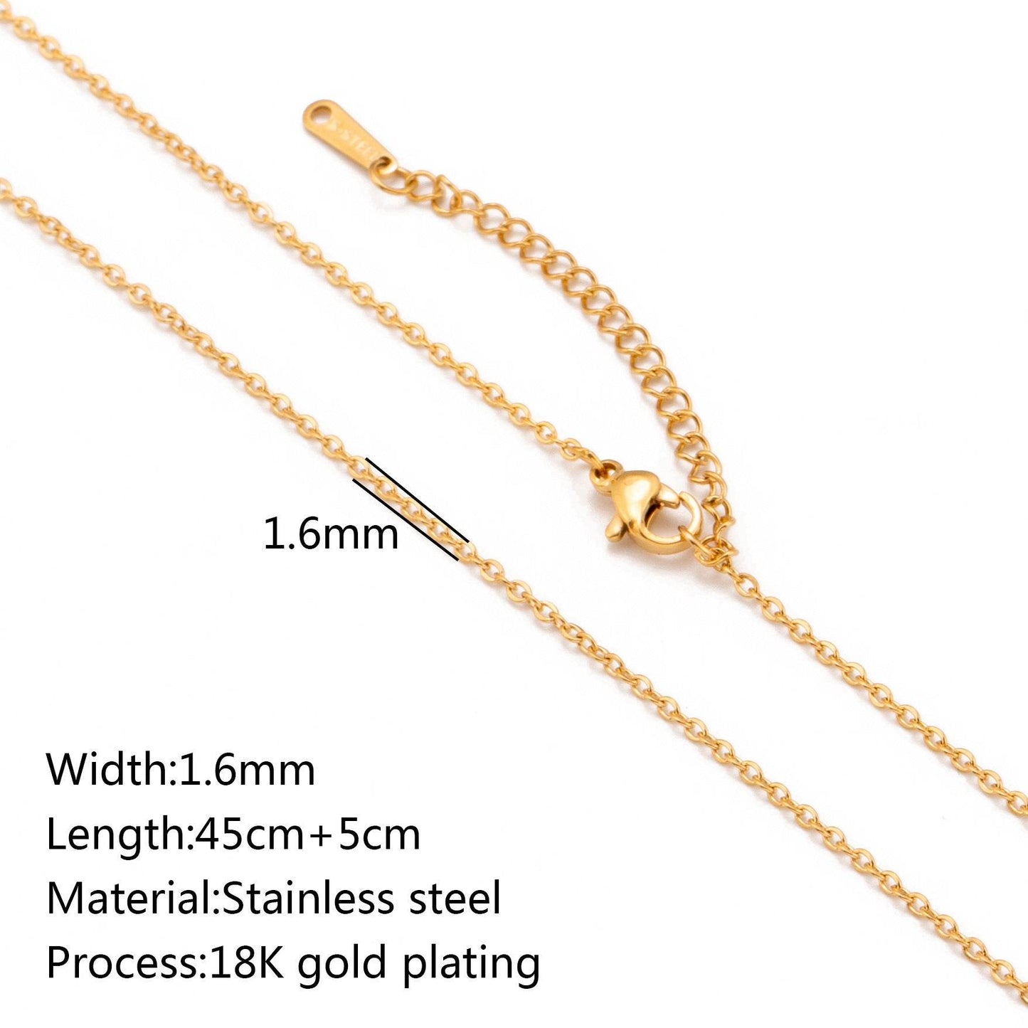 Stainless Steel Vacuum Vapor Plating 18K Gold Color Protection Lip Chain Necklace - Velora