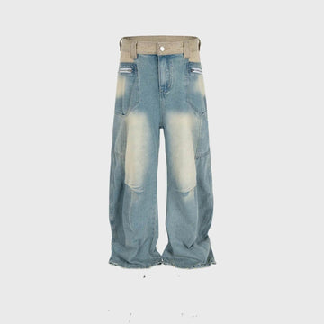 Washed Distressed Design Baggy Jeans Pant For Men And Women