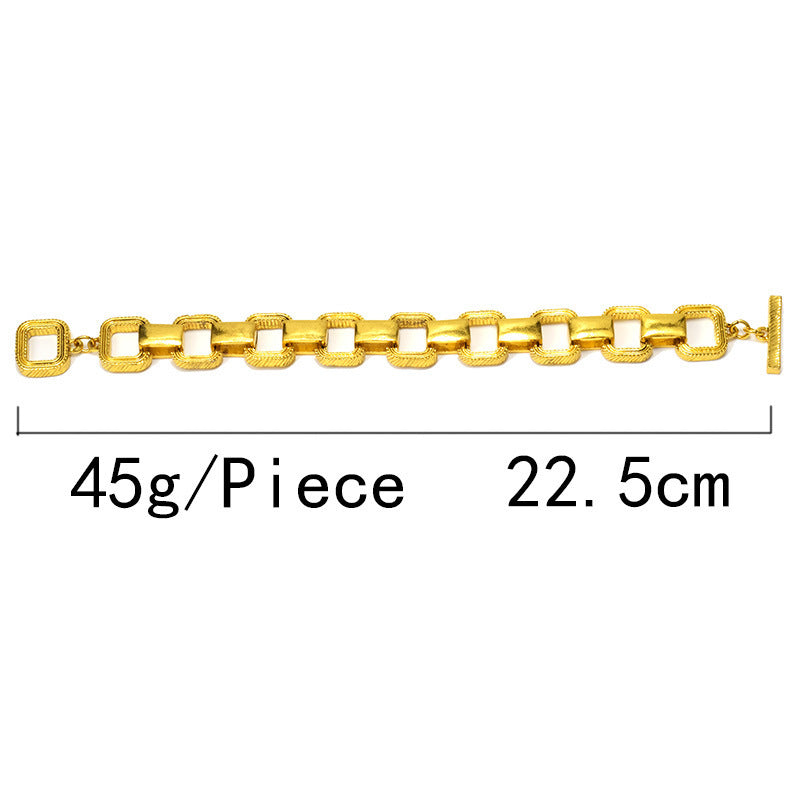 Gold Metal Buckle Bracelet For Women