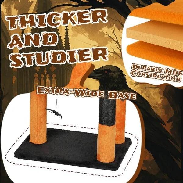 39.4 Halloween Cat Tree, Cat Tower Cat Tree For Indoor Cats With Spacious Cat Condo, Sisal Scratching Posts, Hanging Toys, Orange Black - Velora
