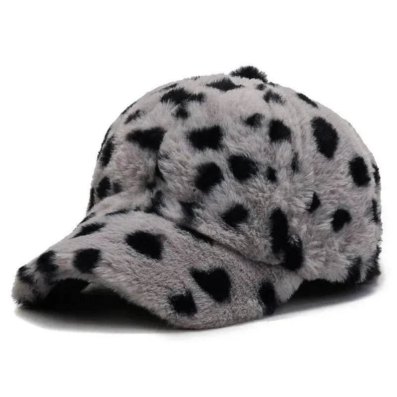Fashion Leopard Fleece Baseball All-matching Peaked Cap - Velora