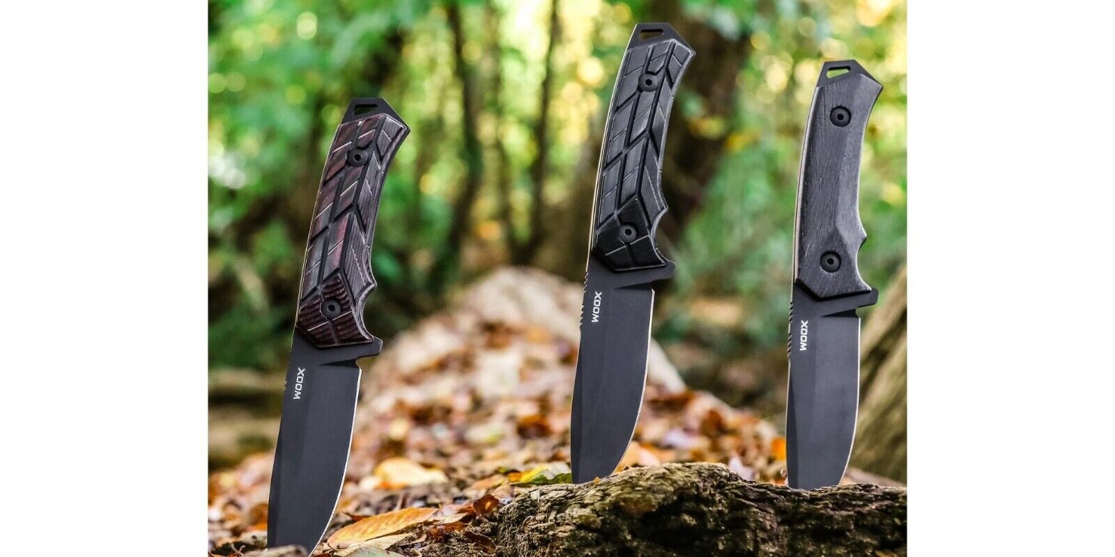 WOOX Rock 62 Mil-Spec Knife, Black Blade with XGRIP Handle - Velora