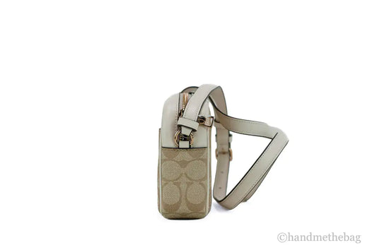 Coach Jamie Mini Coated Canvas Crossbody in Khaki/Chalk