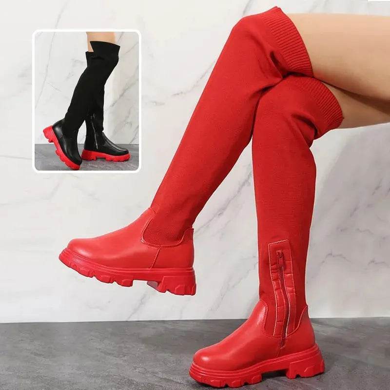 Long Boots Women Winter Shoes Fashion Side Zipper Knee High Boots - Velora