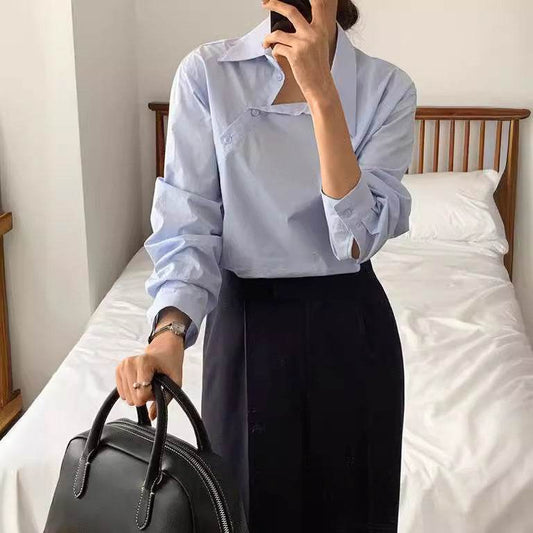 Professional Office Business Long sleeve cotton work shirt for women - Velora