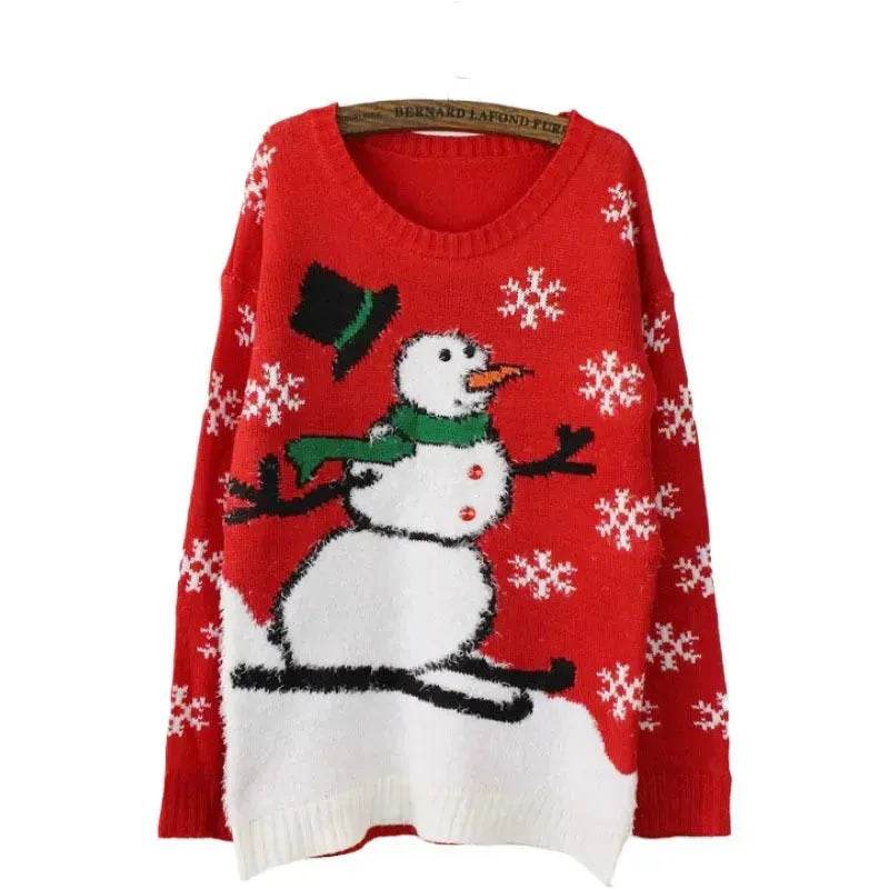 Little Snowman Christmas Sweater Snowflakes - Velora