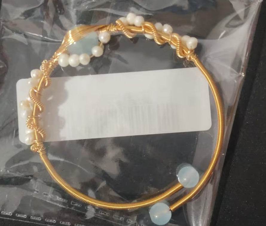 Pearl Bracelets For Women Gold Plating Pearl Bracelet Gold Wire Braided Vintage Style Bracelets Cuff Bracelets Fashion Bracelet - Velora