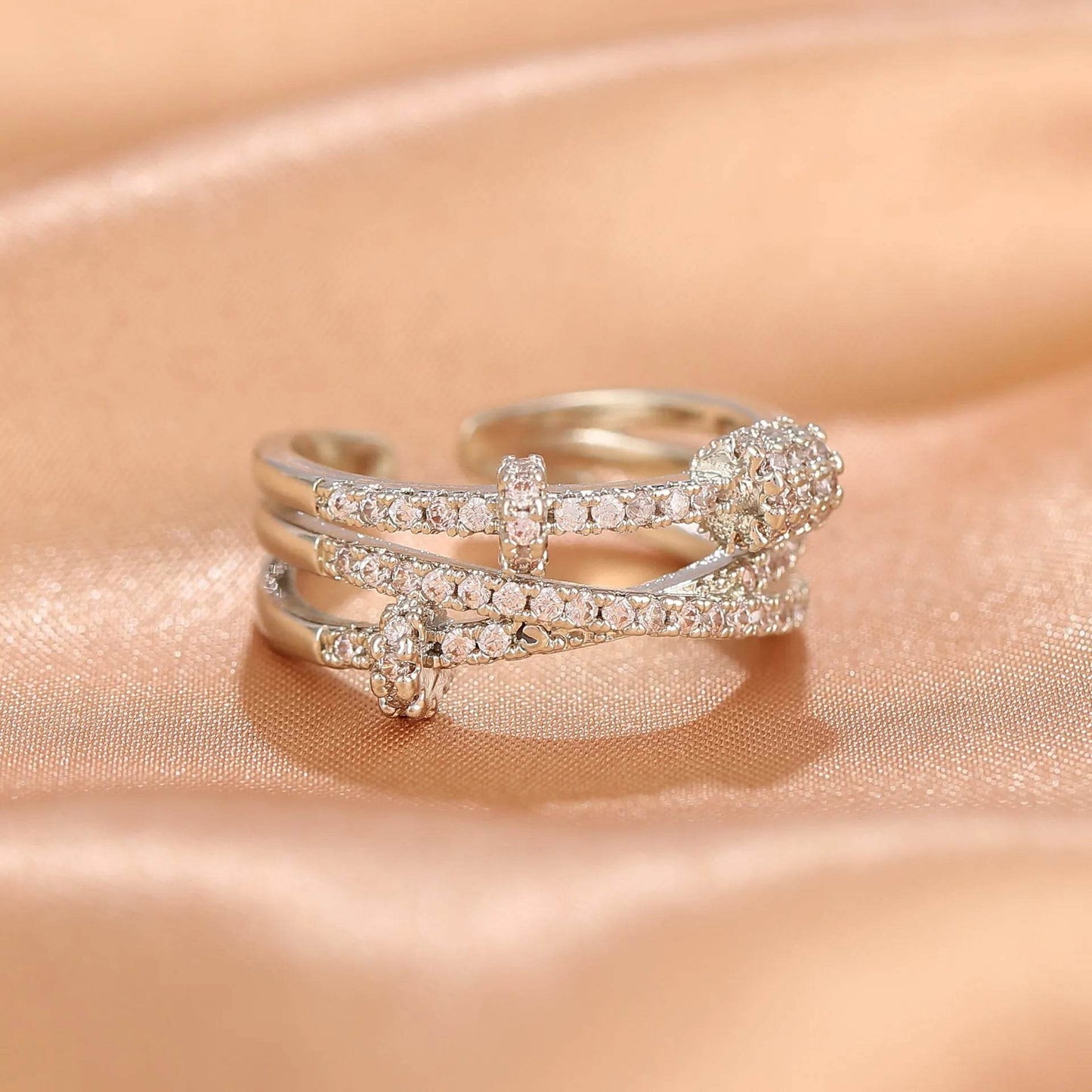 Niche Opening Adjustable Non-fading Cross Ring - Velora