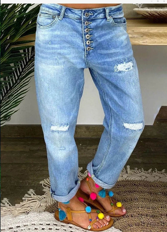 Jeans High-waisted Jeans Summer Jeans Loose Slim Jeans Straight Daddy Pants - Velora