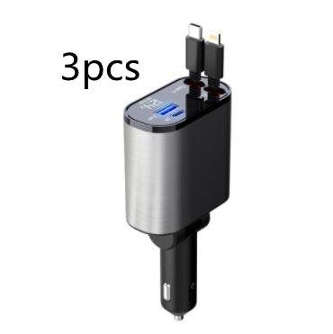 Metal Car Charger 100W Super Fast Charging Car Cigarette Lighter USB And TYPE-C Adapter - Velora