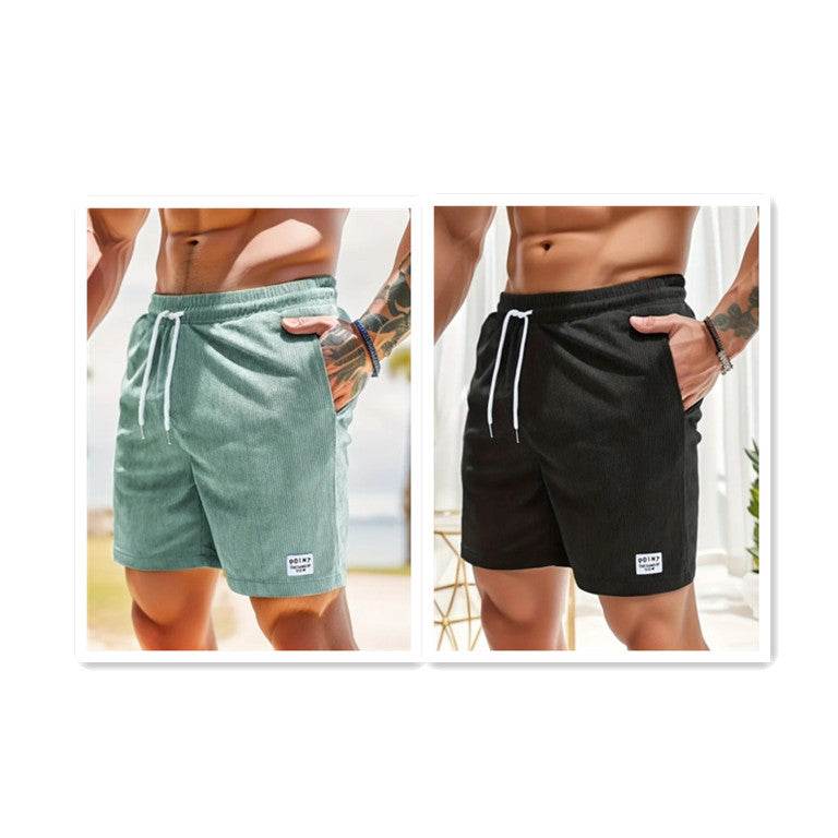 Lace-up Drawstring Shorts Summer Corduroy Sports Short Pants Mens Clothing - Velora