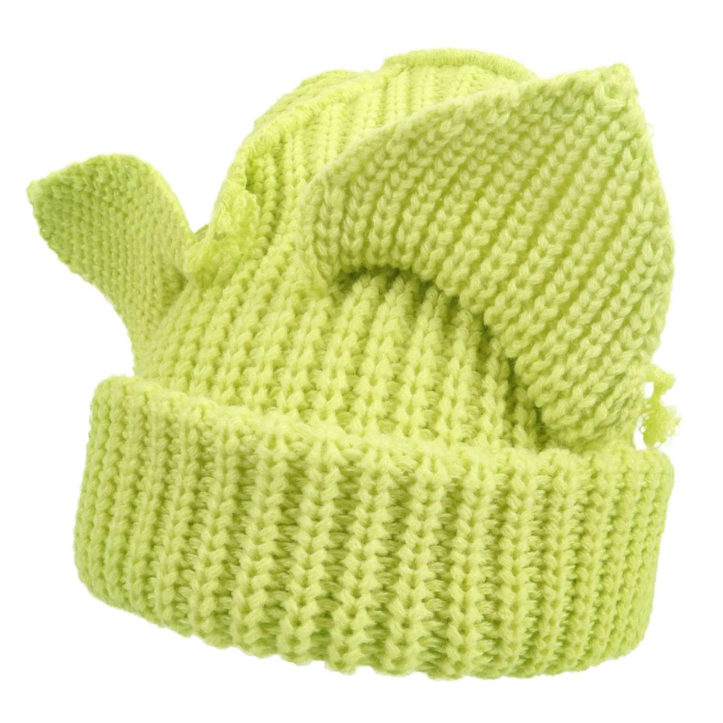 Devil Ears Thickened All Acrylic Knitted Beanie Hat - Velora